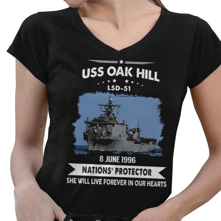 Uss Oak Hill Lsd  Women V-Neck T-Shirt