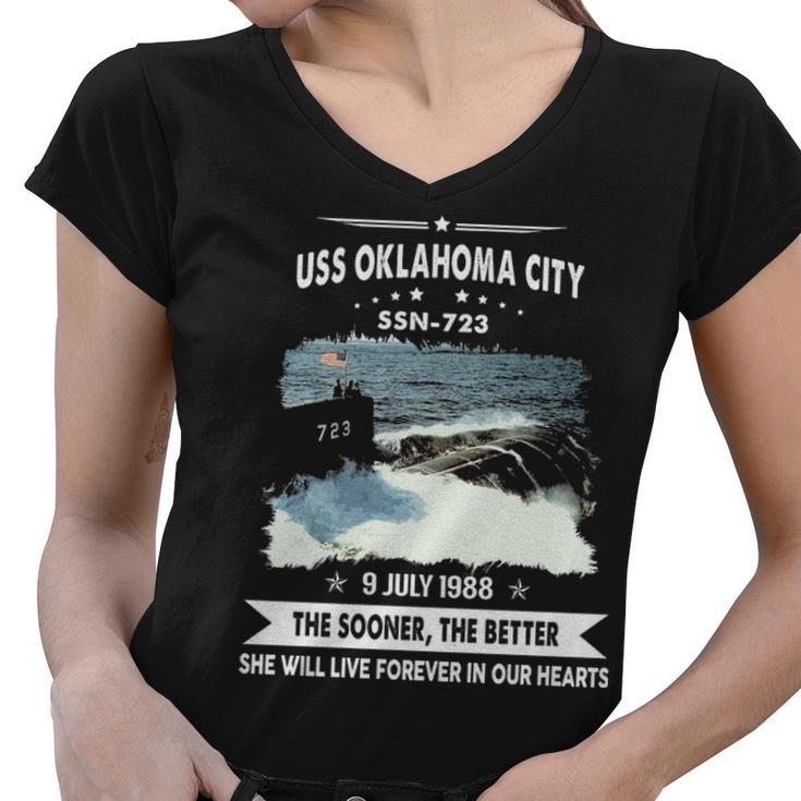 Uss Oklahoma City Ssn  Women V-Neck T-Shirt