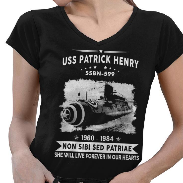 Uss Patrick Henry Ssbn  Women V-Neck T-Shirt