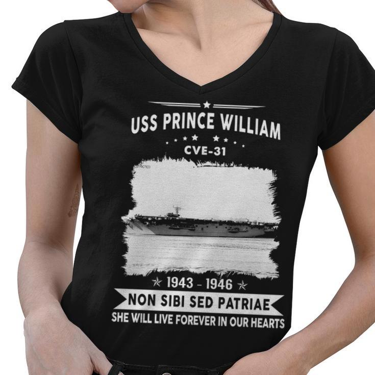 Uss Prince William Cve  Women V-Neck T-Shirt