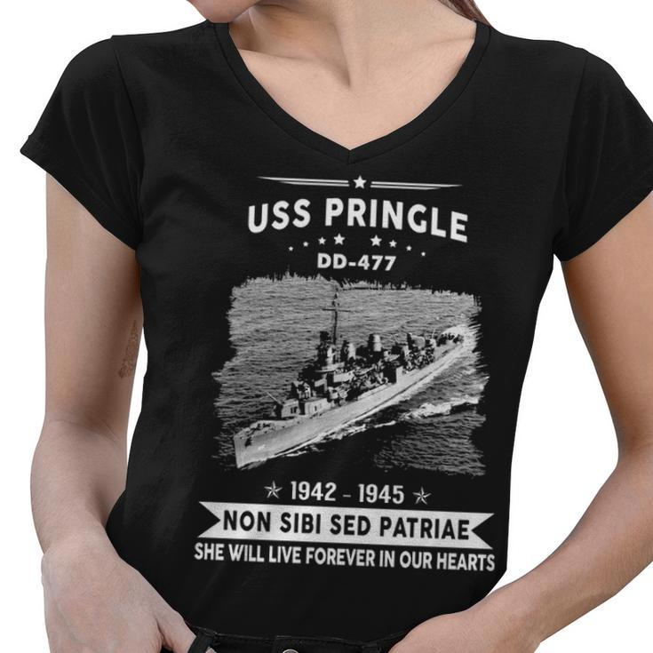 Uss Pringle Dd  Women V-Neck T-Shirt
