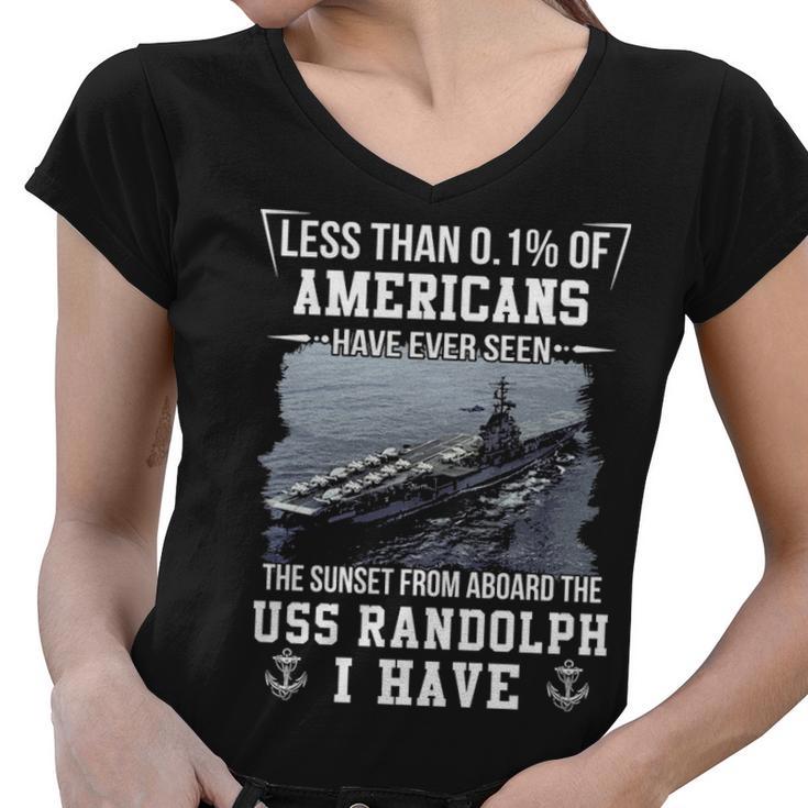 Uss Randolph Cv 15 Sunset Women V-Neck T-Shirt