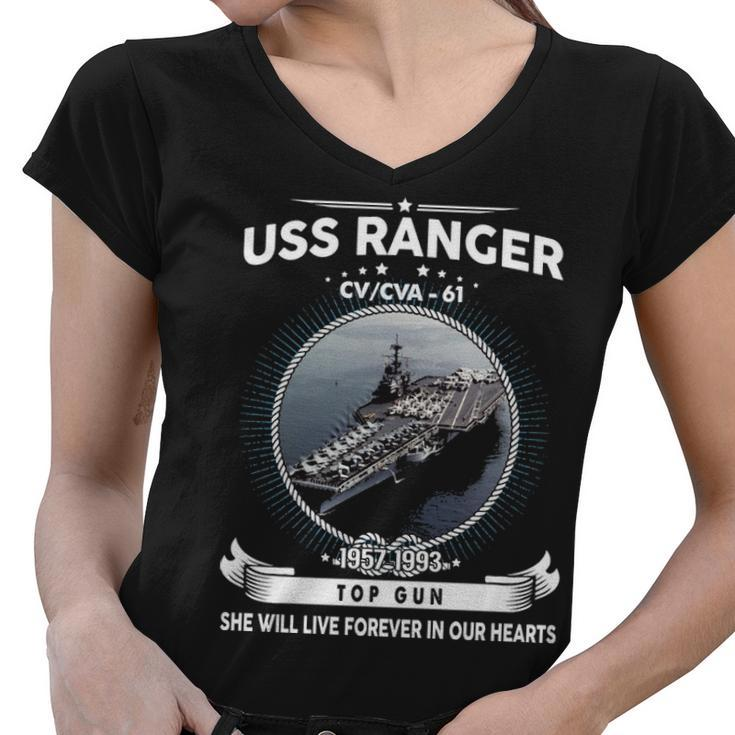 Uss Ranger Cv 61 Cva 61 Front Style Women V-Neck T-Shirt