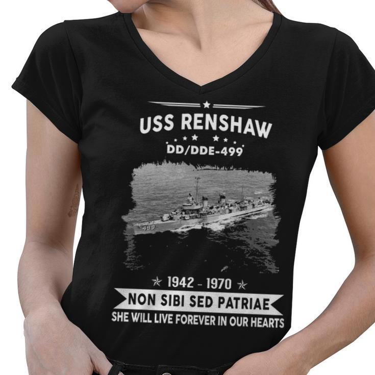 Uss Renshaw Dd  Women V-Neck T-Shirt