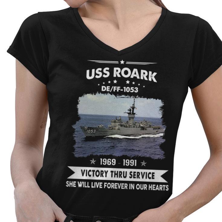 Uss Roark  Ff 1053 De  Women V-Neck T-Shirt