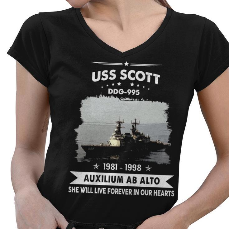 Uss Scott Ddg  Women V-Neck T-Shirt