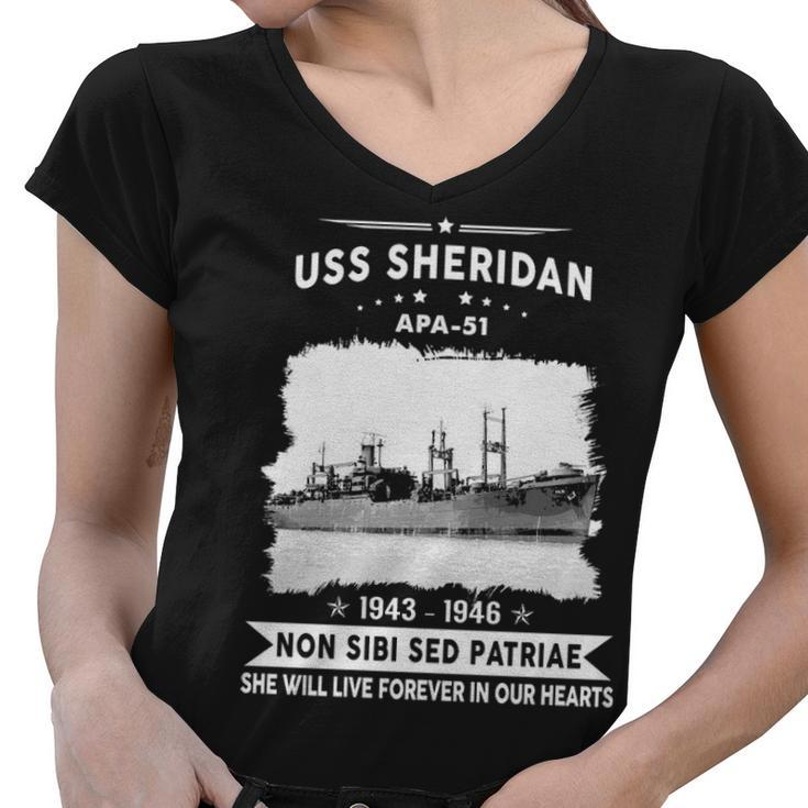 Uss Sheridan Apa  Women V-Neck T-Shirt