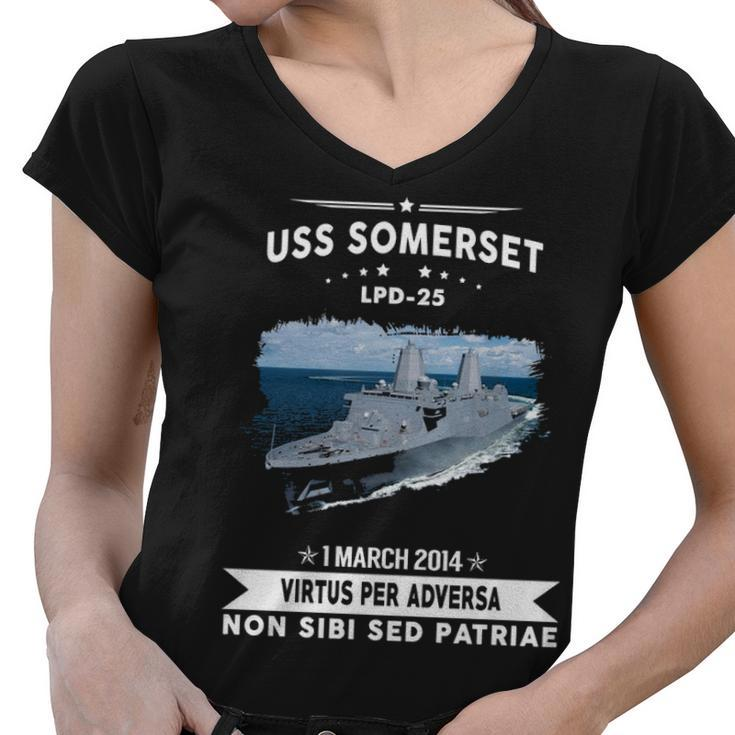 Uss Somerset Lpd  Women V-Neck T-Shirt