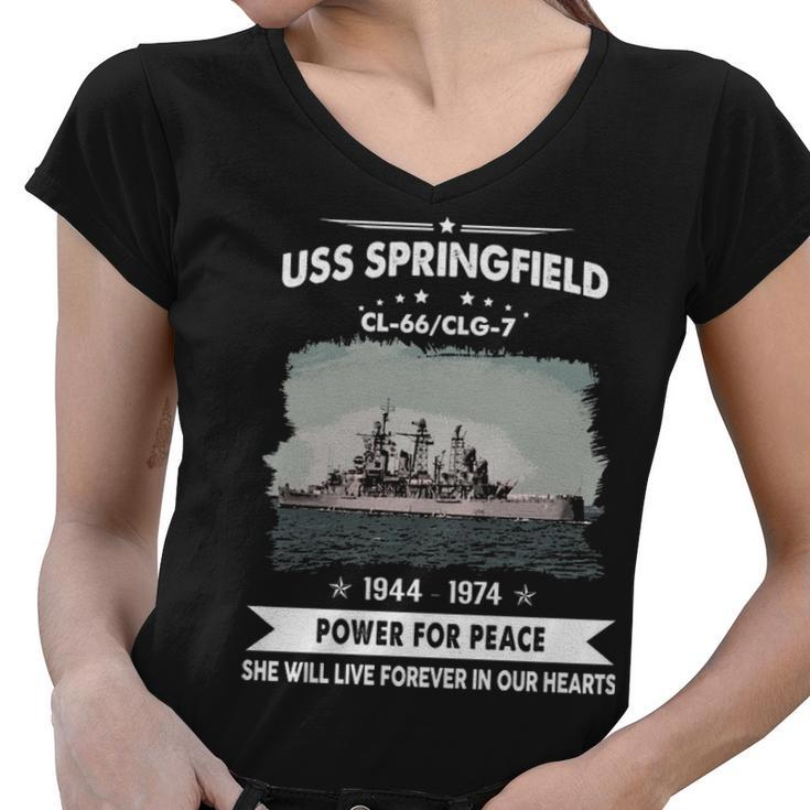 Uss Springfield Clg  V2 Women V-Neck T-Shirt