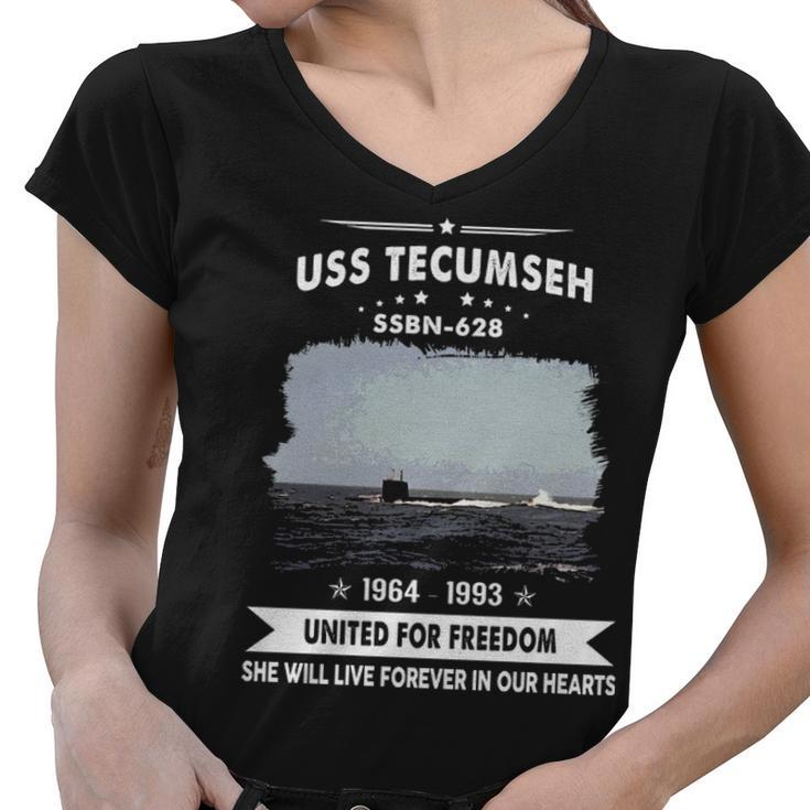 Uss Tecumseh Ssbn  Women V-Neck T-Shirt