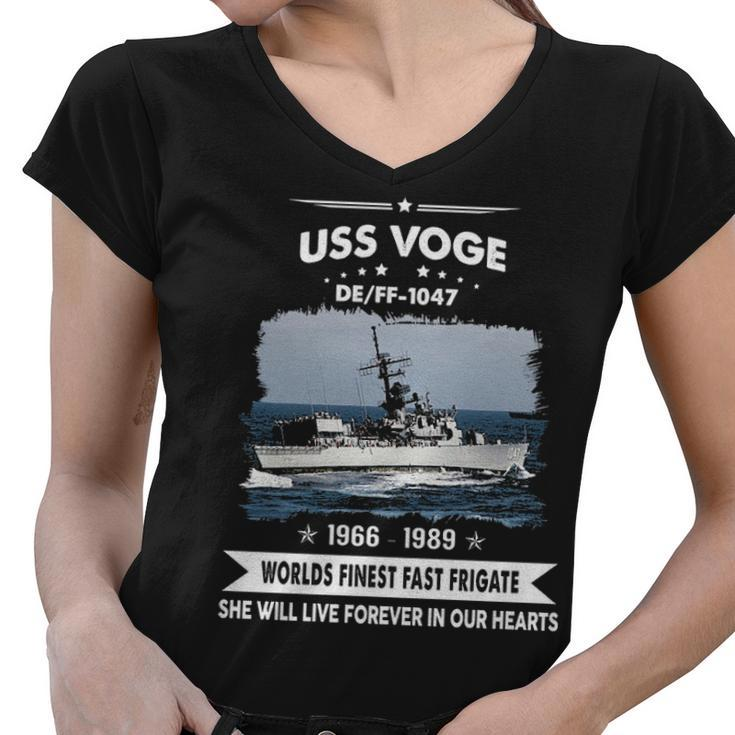 Uss Voge  Ff 1047 De  Women V-Neck T-Shirt