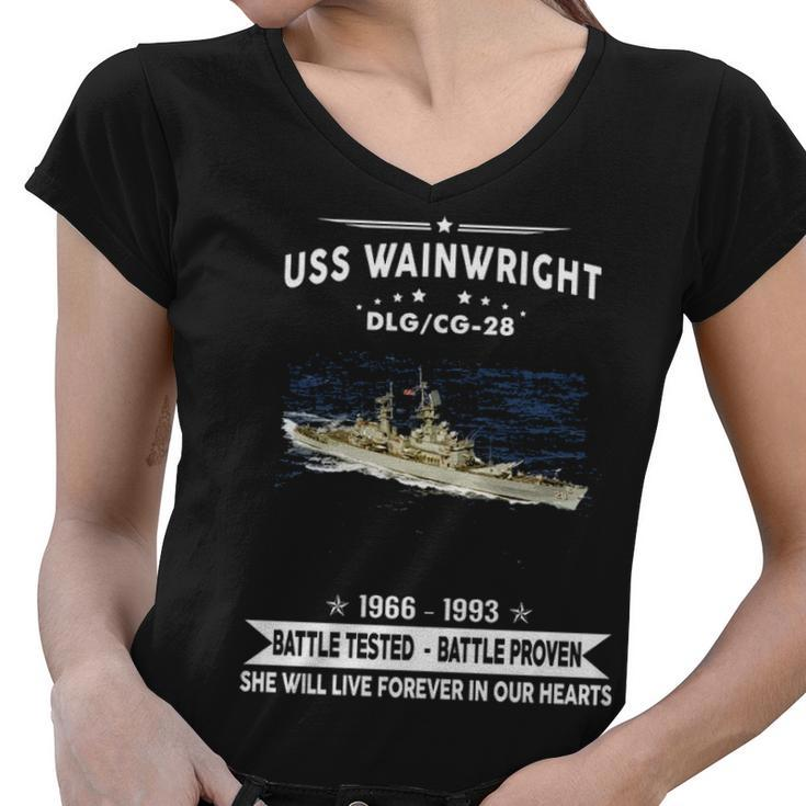 Uss Wainwright Cg 28 Dlg  Women V-Neck T-Shirt