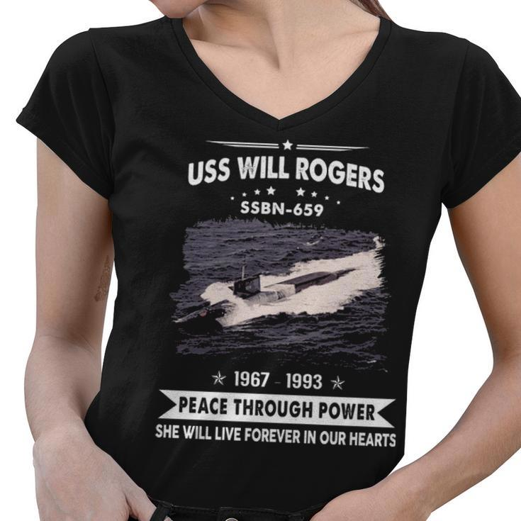 Uss Will Rogers Ssbn  Women V-Neck T-Shirt
