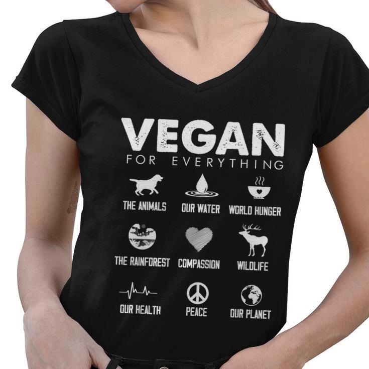 Vegan For Everything Meaningful Gift Earth Day Save The Bees Men Women Gift Women V-Neck T-Shirt