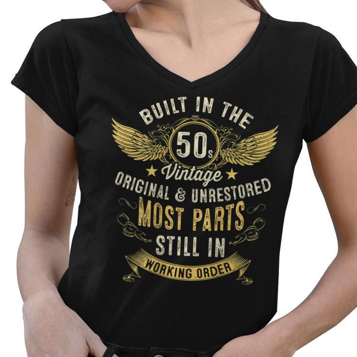 Vintage 1950S Built In The 50S Fifties Funny 70Th Birthday  V2 Women V-Neck T-Shirt