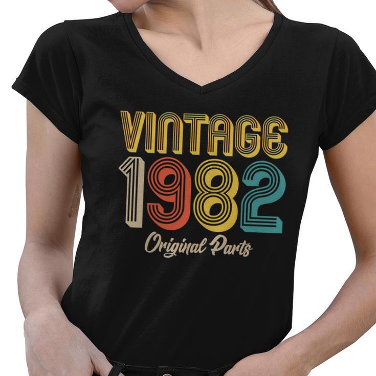 Vintage 1982 Original Parts 40Th Birthday V2 Women V-Neck T-Shirt