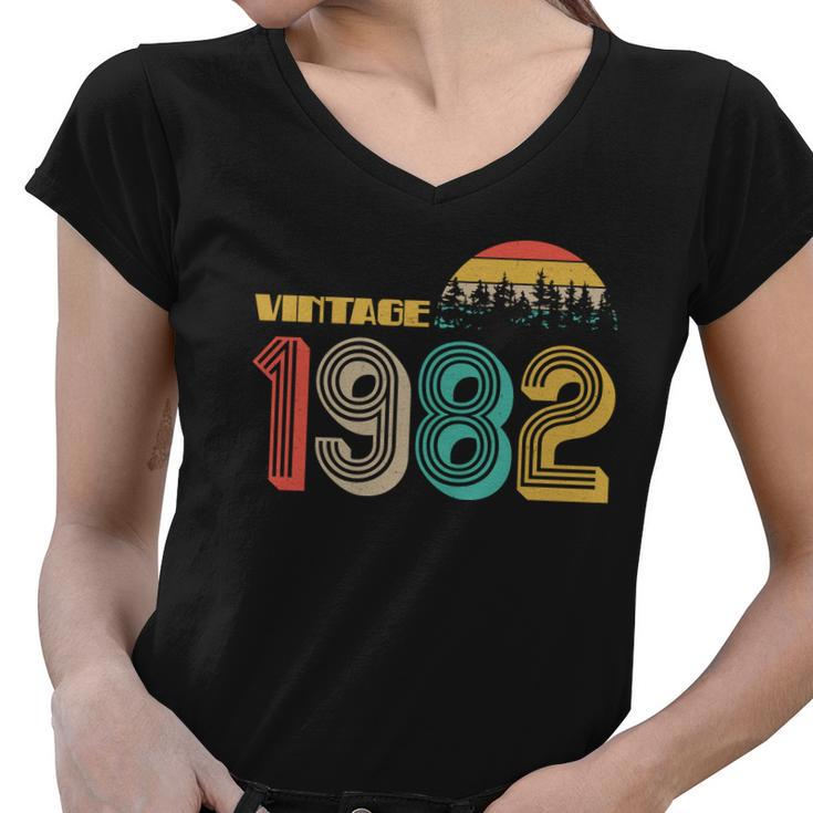 Vintage 1982 Sun Wilderness 40Th Birthday Tshirt Women V-Neck T-Shirt
