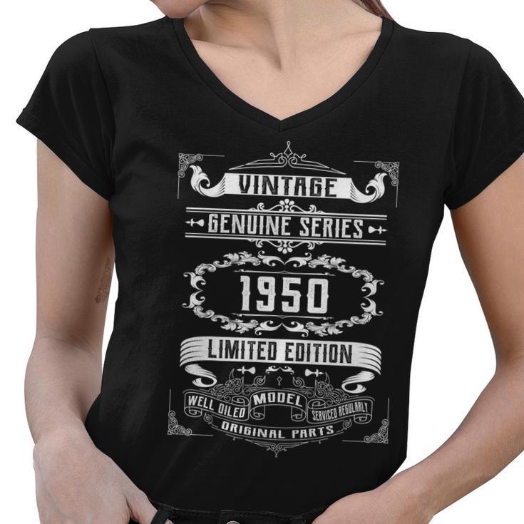 Vintage 70Th Birthday Genuine Series  Women V-Neck T-Shirt