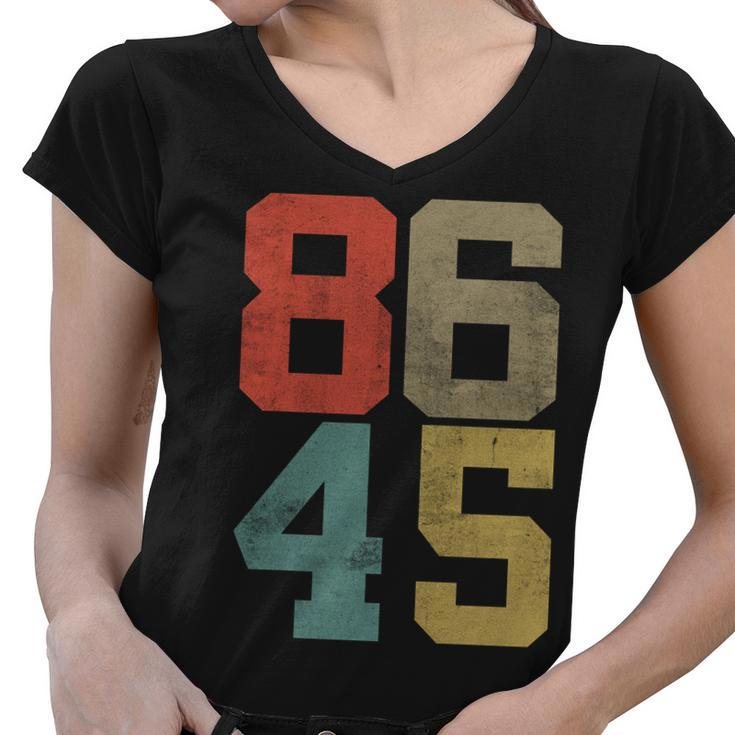 Vintage 86 45 Anti Trump Tshirt Women V-Neck T-Shirt