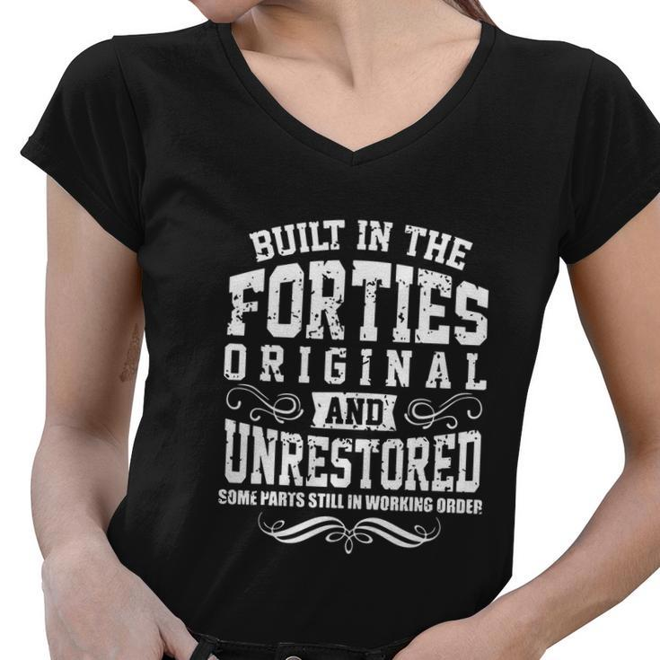Vintage Classic Funny 80Th Birthday Gift Built In The 40S Forties Women V-Neck T-Shirt