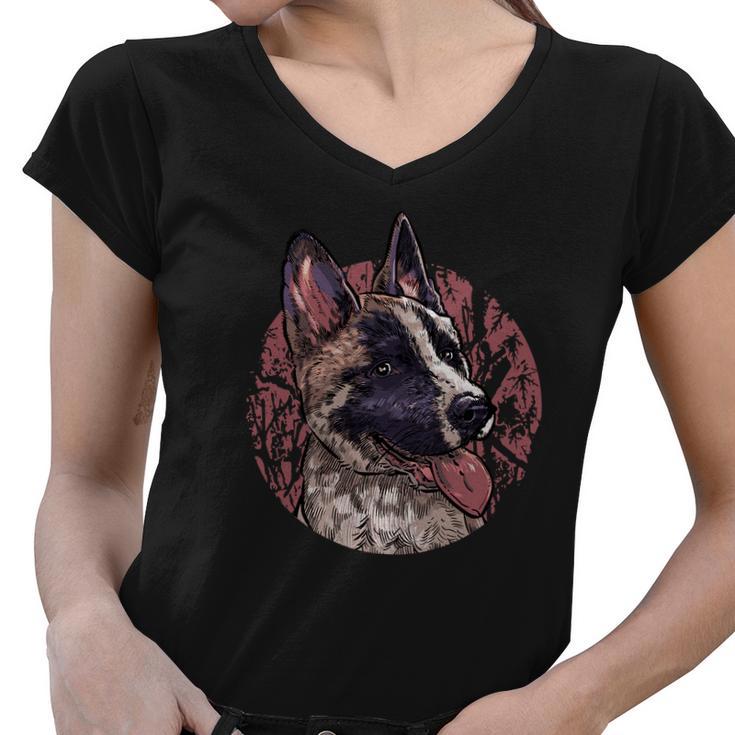 Vintage German Shepherd V2 Women V-Neck T-Shirt