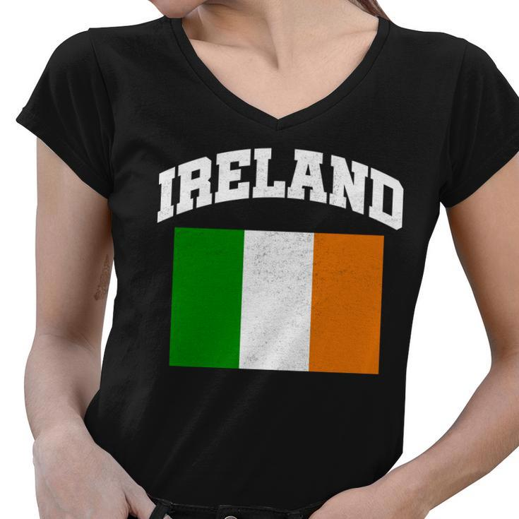 Vintage Ireland Team Flag Women V-Neck T-Shirt