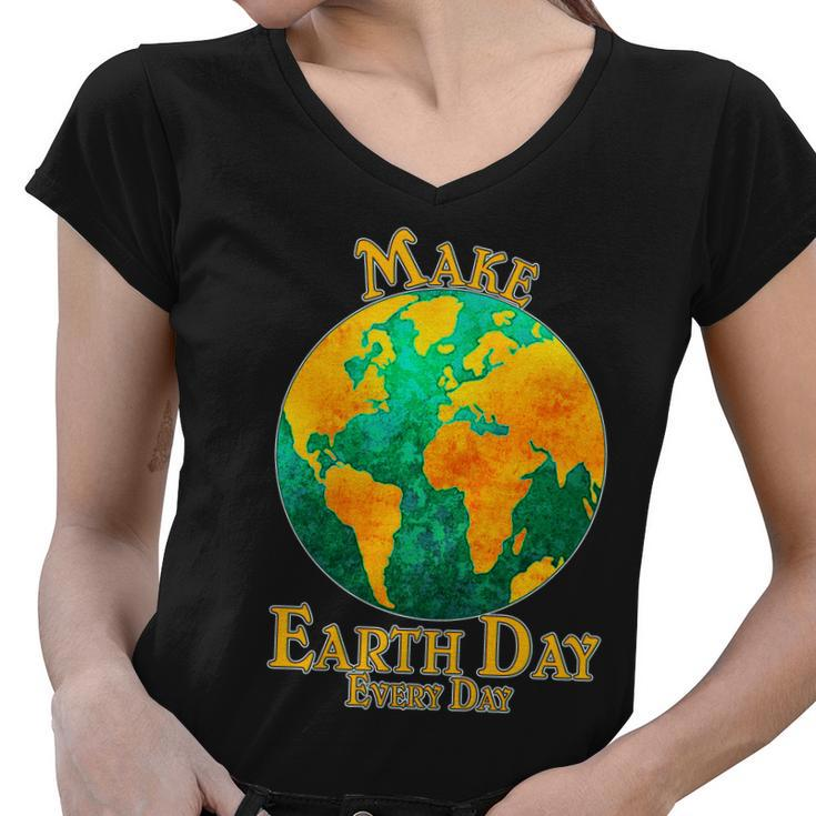 Vintage Make Earth Day Every Day V2 Women V-Neck T-Shirt