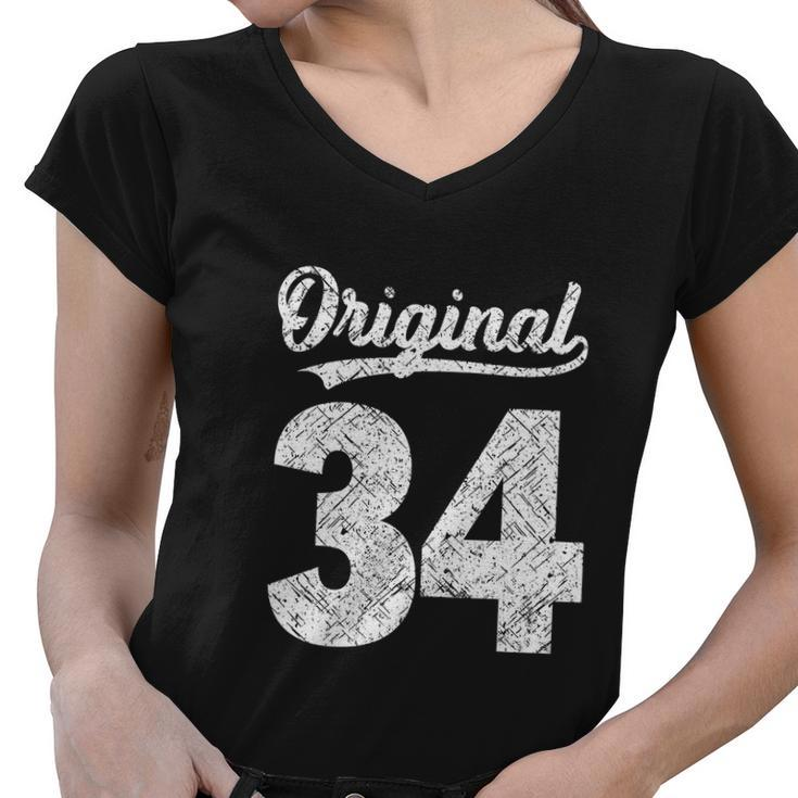 Vintage Of It´S My 34Th Birthday Women V-Neck T-Shirt