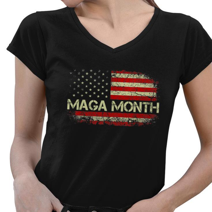 Vintage Old Happy Maga Month Patriotic Tank Top V3 Women V-Neck T-Shirt
