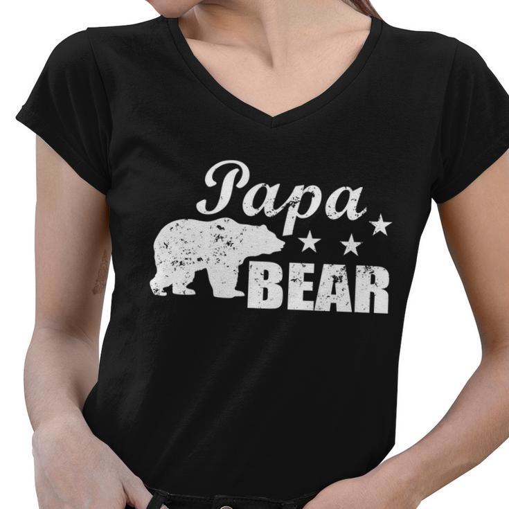 Vintage Papa Bear Tshirt Women V-Neck T-Shirt