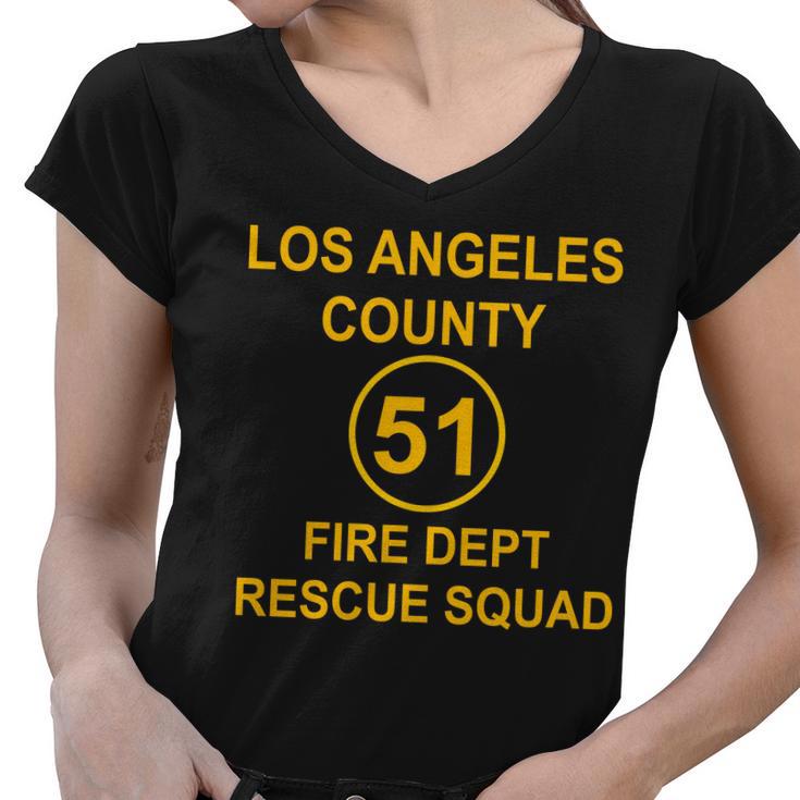 Vintage Squad 51 Fire Dept Tshirt Women V-Neck T-Shirt