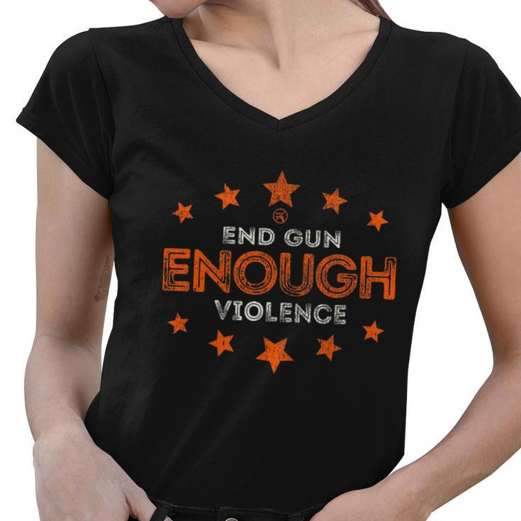 Vintage Wear Orange Anti Gun End Gun Violence Women V-Neck T-Shirt