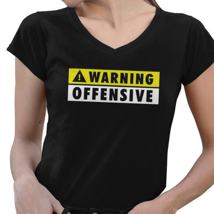 Warning Offensive Mens Funny Tshirt Women V-Neck T-Shirt