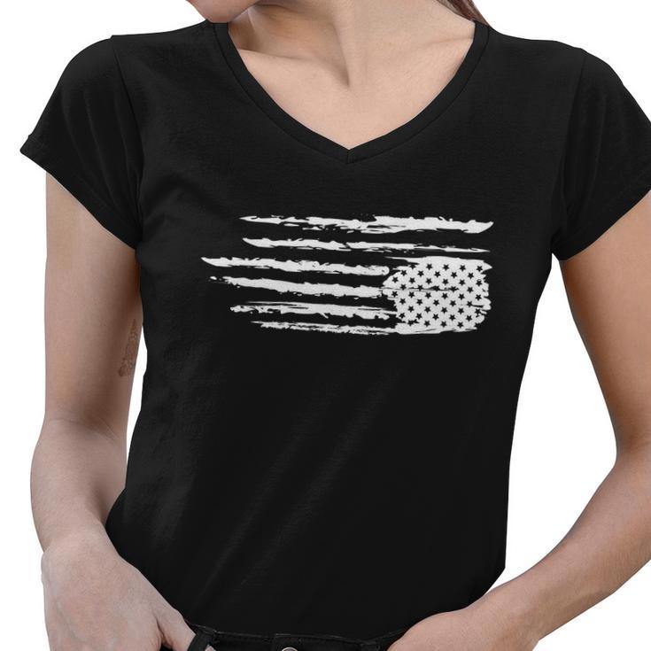 We Are Not Ok Upside Down Usa Flag In Distress Women V-Neck T-Shirt