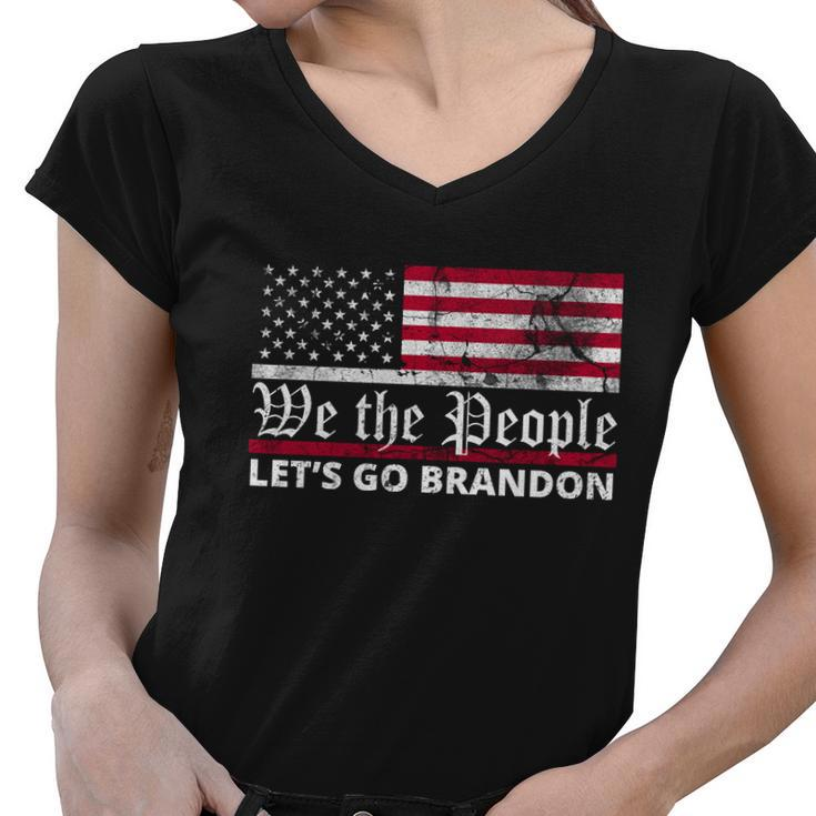 We The People Lets Go Brandon Patriotic Women V-Neck T-Shirt