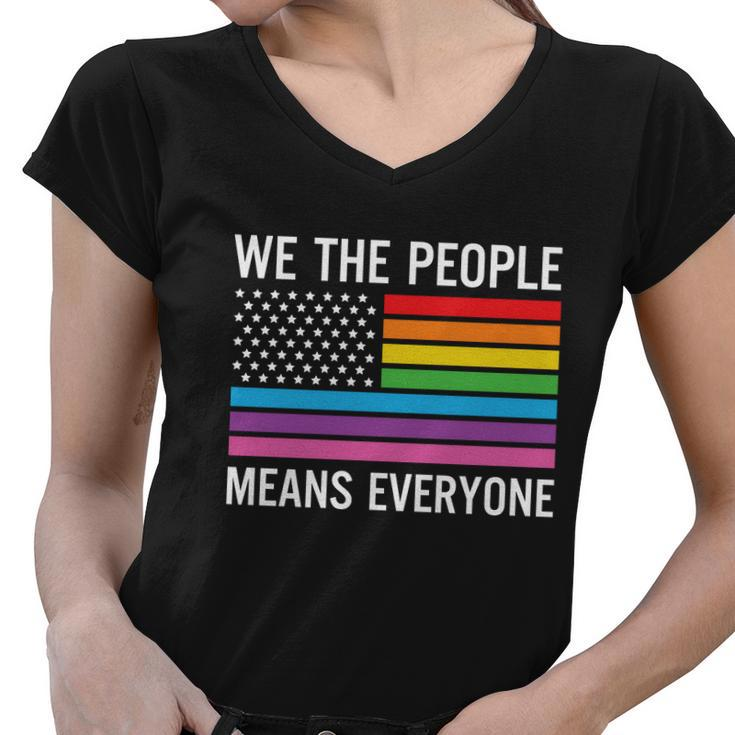 We The People Means Everyone Pride Month Lbgt Women V-Neck T-Shirt