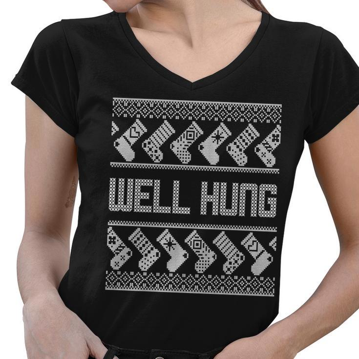 Well Hung Ugly Christmas Women V-Neck T-Shirt