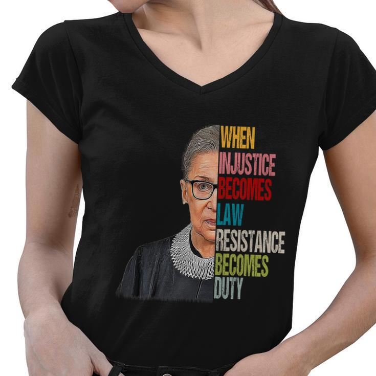 When Injustice Becomes Law Resistance Becomes Duty V2 Women V-Neck T-Shirt