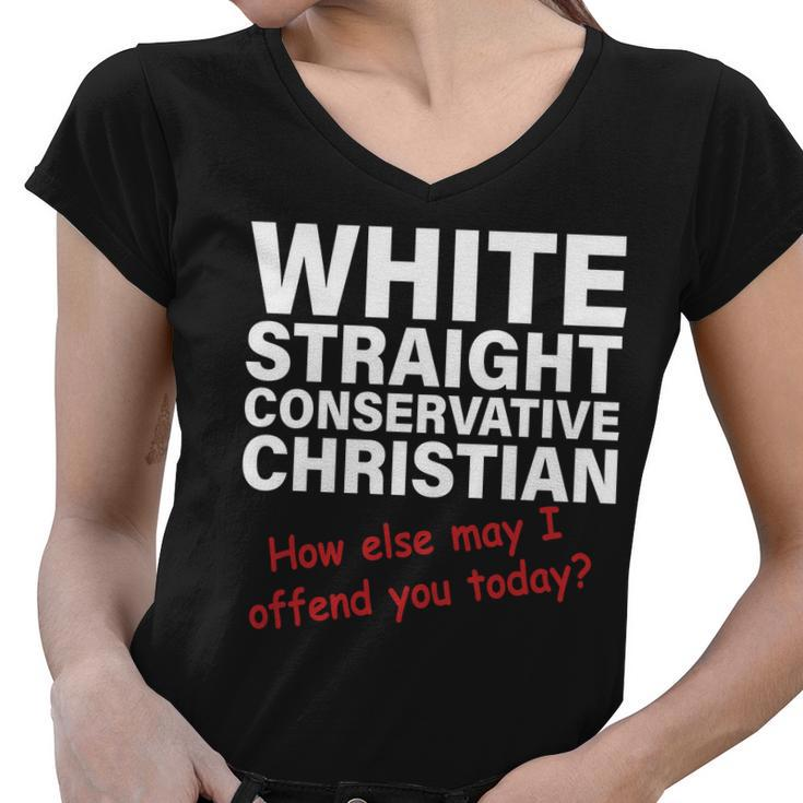 White Straight Conservative Christian V2 Women V-Neck T-Shirt