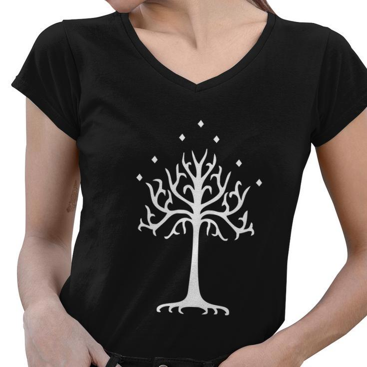 White Tree Of Gondor Women V-Neck T-Shirt