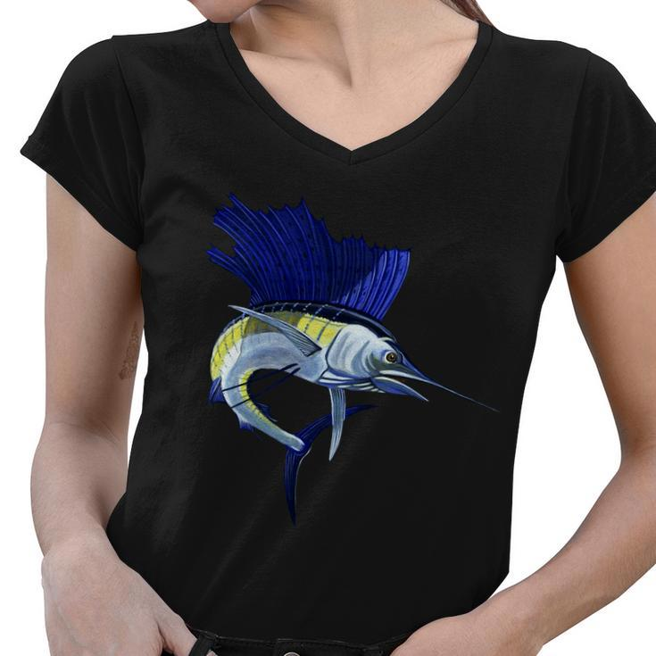 Wildlife Sailfish Women V-Neck T-Shirt