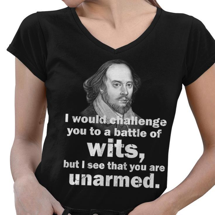 William Shakespeare Wits Quote Tshirt Women V-Neck T-Shirt