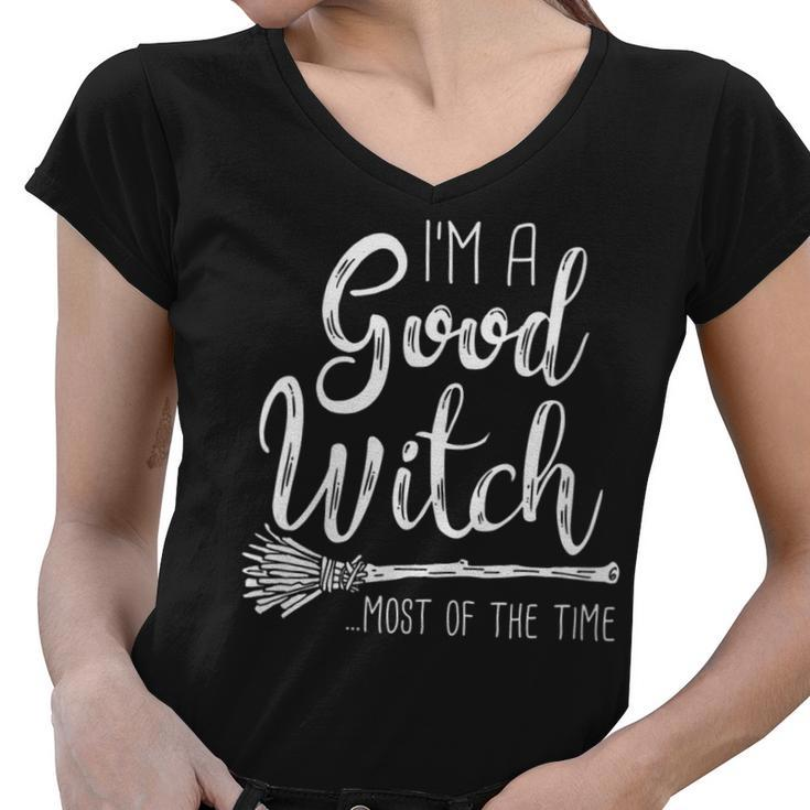 Womens Im A Good Witch Funny Halloween  Women V-Neck T-Shirt