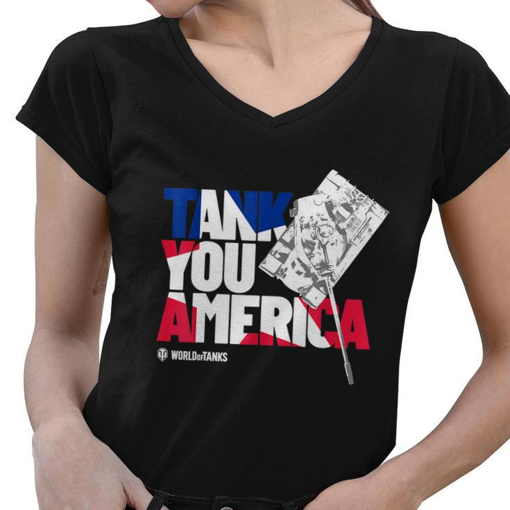 World Of Tanks 4Th Of July Tank You America Women V-Neck T-Shirt
