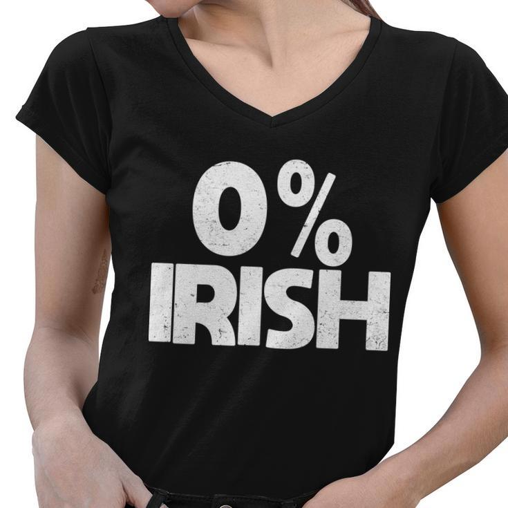 Zero Percent Irish Graphic Design Printed Casual Daily Basic Women V-Neck T-Shirt - Thegiftio