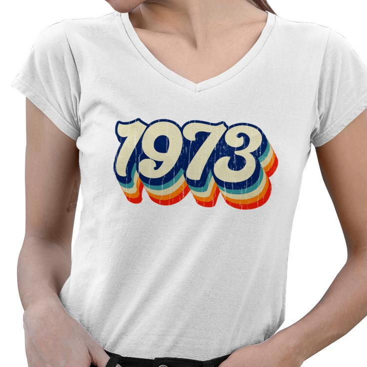 1973 Pro Choice Retro Women V-Neck T-Shirt