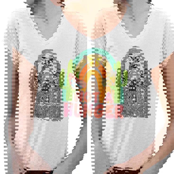 Boho Vintage Not A Hunger Cactus Retro Women V-Neck T-Shirt