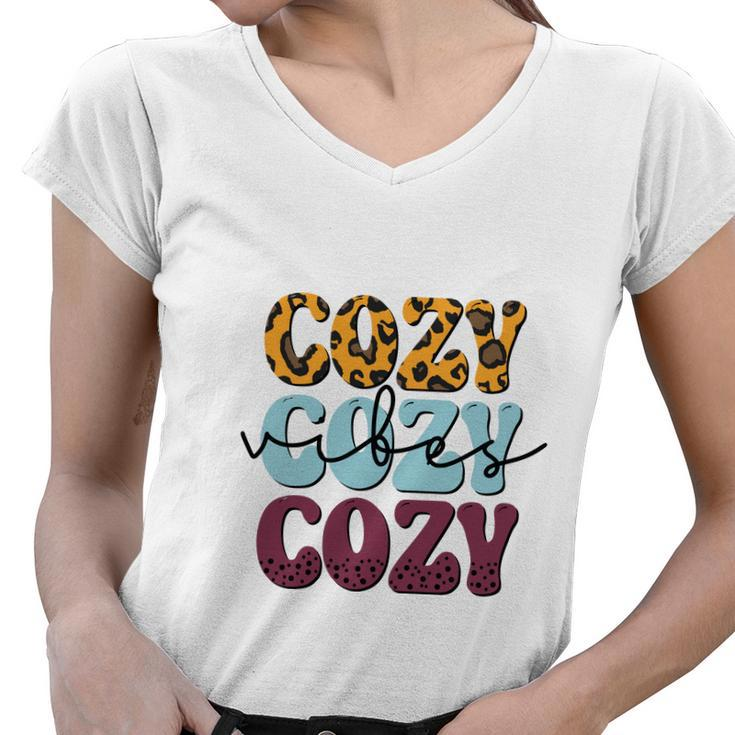 Cozy Vibes Warm Sweater Fall Women V-Neck T-Shirt