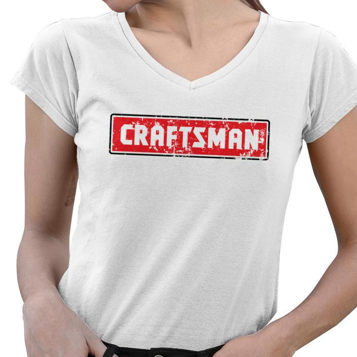 Craftsman Distressed Tshirt Women V-Neck T-Shirt