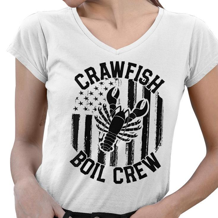 Crawfish Boil Crew Funny Cajun Women V-Neck T-Shirt